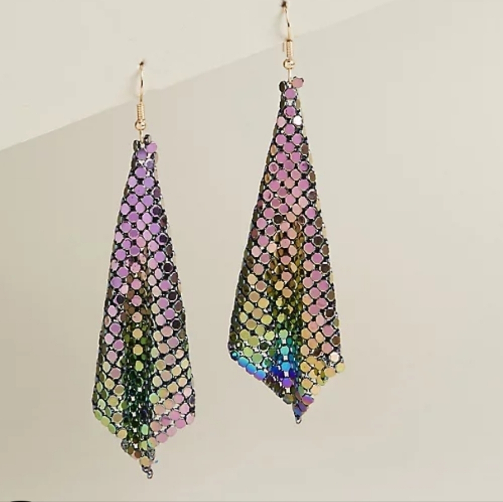 🆕️ PURPLE RAINBOW MESH KITE EARRINGS